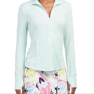 Tommy Bahama Golf Full Zip Jacket Mint Green Sun Protection Lightweight XS, NEW